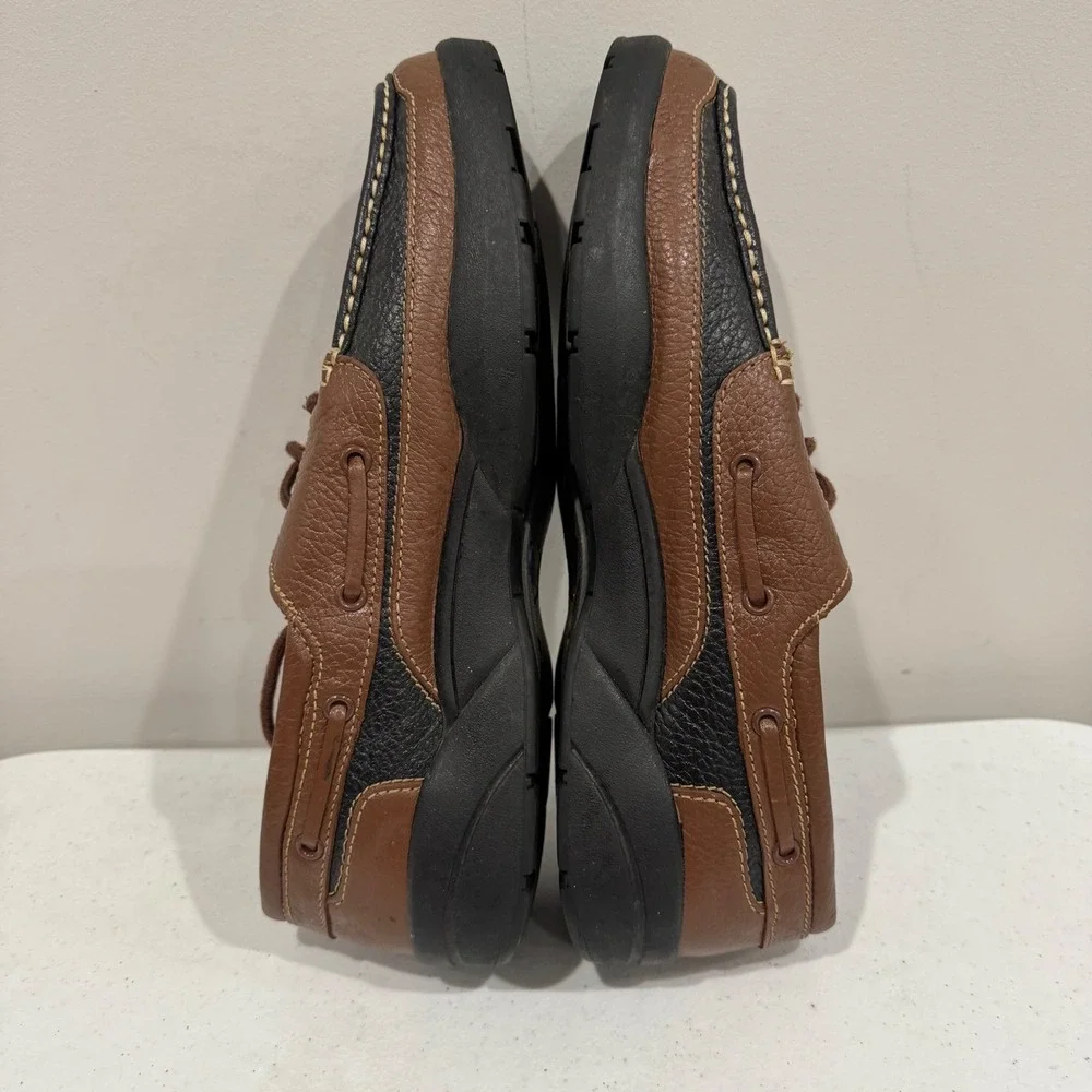 Dr. Comfort Patrick Boat Shoes Mens 13M Brown Black Leather 8560 Orthopedic